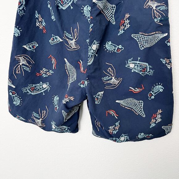 [Patagonia] Tidepool Blue Clean Currents Men's Wavefarer Boardshorts Surf Sz 32 - Picture 6 of 12
